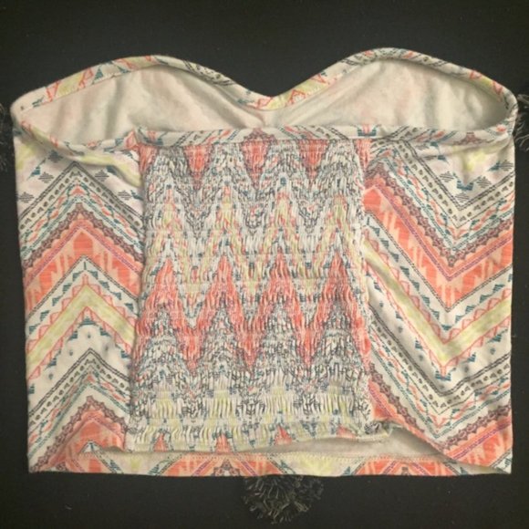 Strapless, Kendall & Kylie tribal print crop top S - Picture 2 of 4
